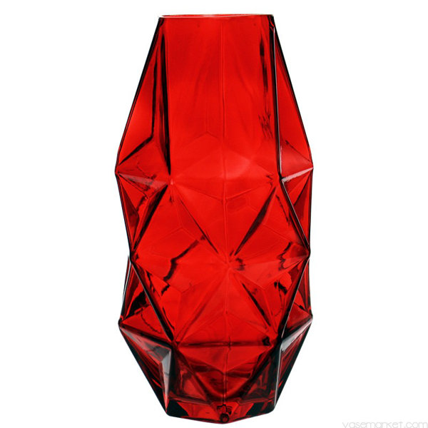 Orren Ellis Andi Red 10'' Indoor / Outdoor Glass Table Vase & Reviews